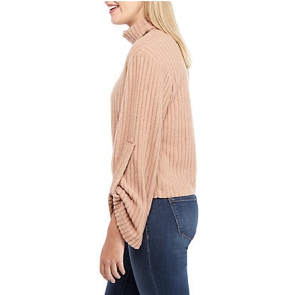 [The Limited] Sweater Rib Knit Turtleneck (Camel) - Picture 3 of 7